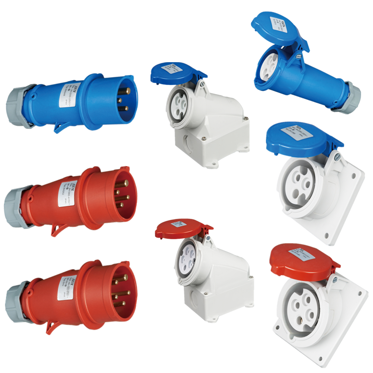 Electric single three-phase 3pin 4pin 5pin16a 32a IP44 waterproof male female industrial plug socket
