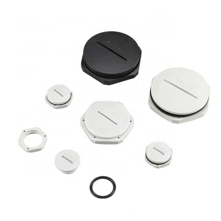 White Black Light Grey IP68 Waterproof M thread PG M20 Round Shape plastic nylon blind screw hole plug for cable gland