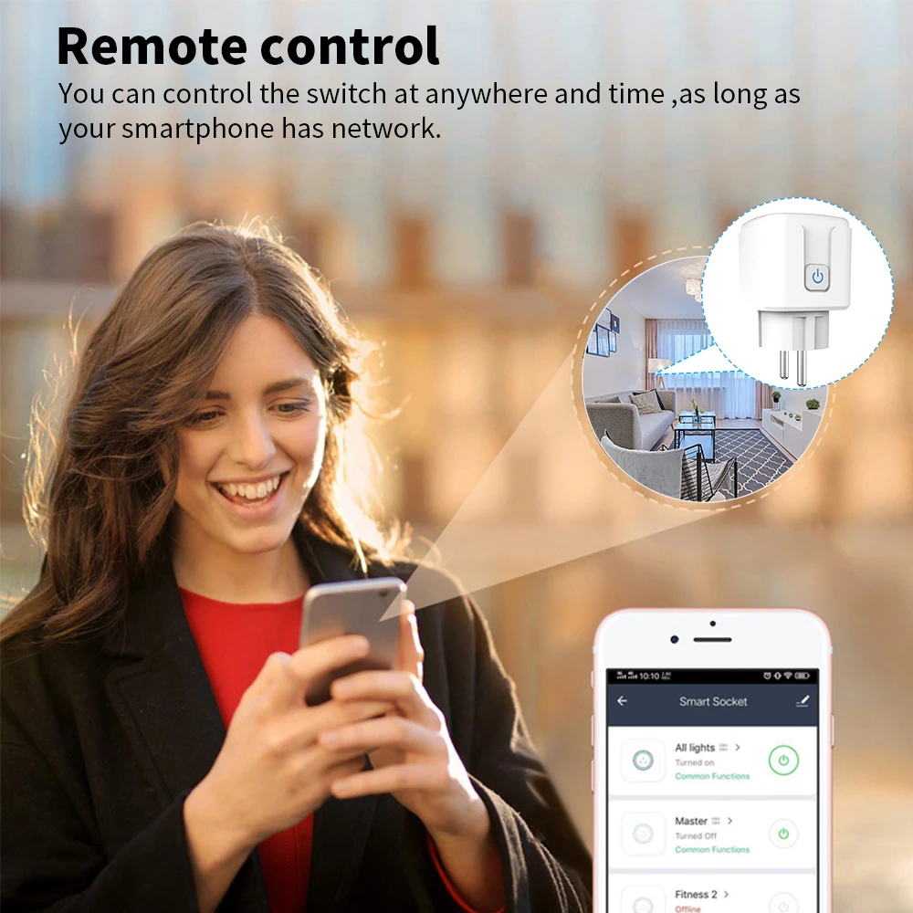 European Popular Market Smart Modern Smart Switches and Socket Tuya Power Socket Plug 16A 240V Electric Switches and Socket