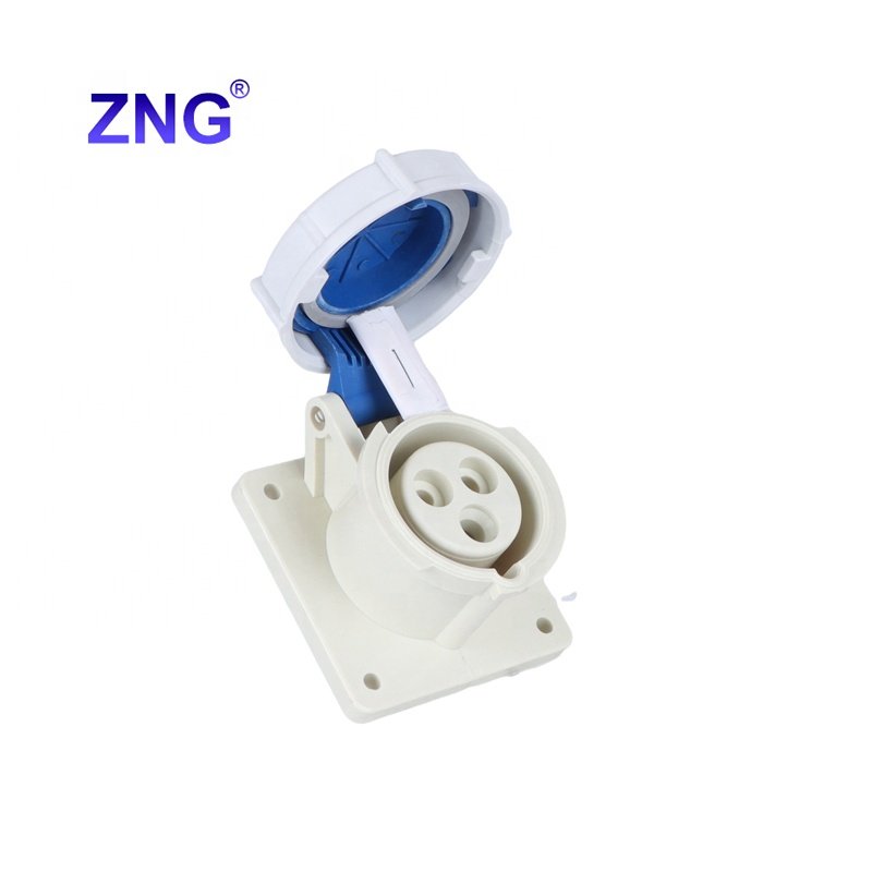 IP67 Waterproof Europe Standard Industrial Plug Socket 16A3P Panel Mount Industry Power Socket