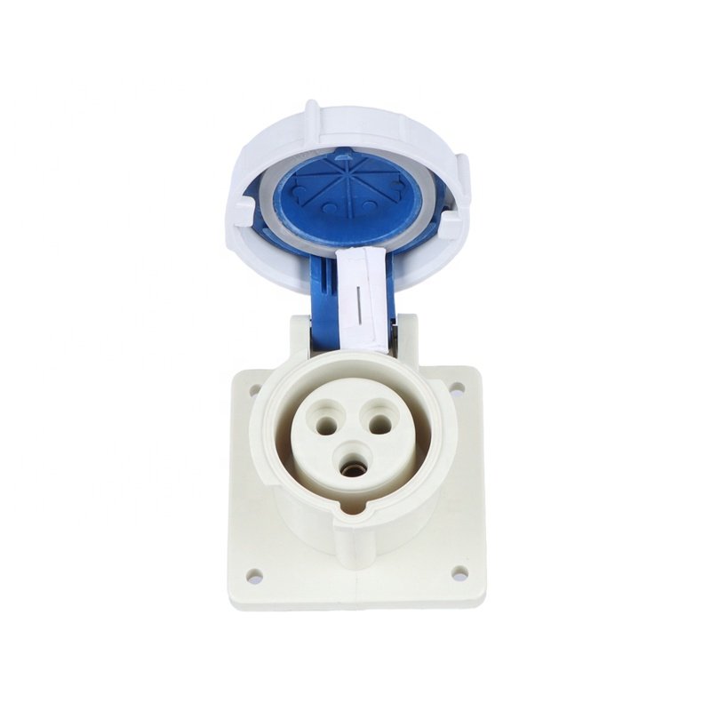 IP67 Waterproof Europe Standard Industrial Plug Socket 16A3P Panel Mount Industry Power Socket
