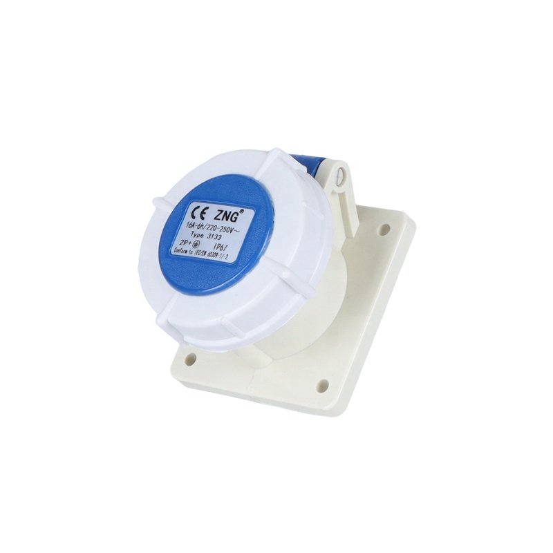 IP67 Waterproof Europe Standard Industrial Plug Socket 16A3P Panel Mount Industry Power Socket