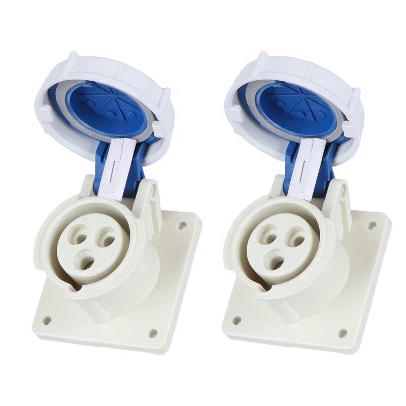 IP67 Waterproof Europe Standard Industrial Plug Socket 16A3P Panel Mount Industry Power Socket