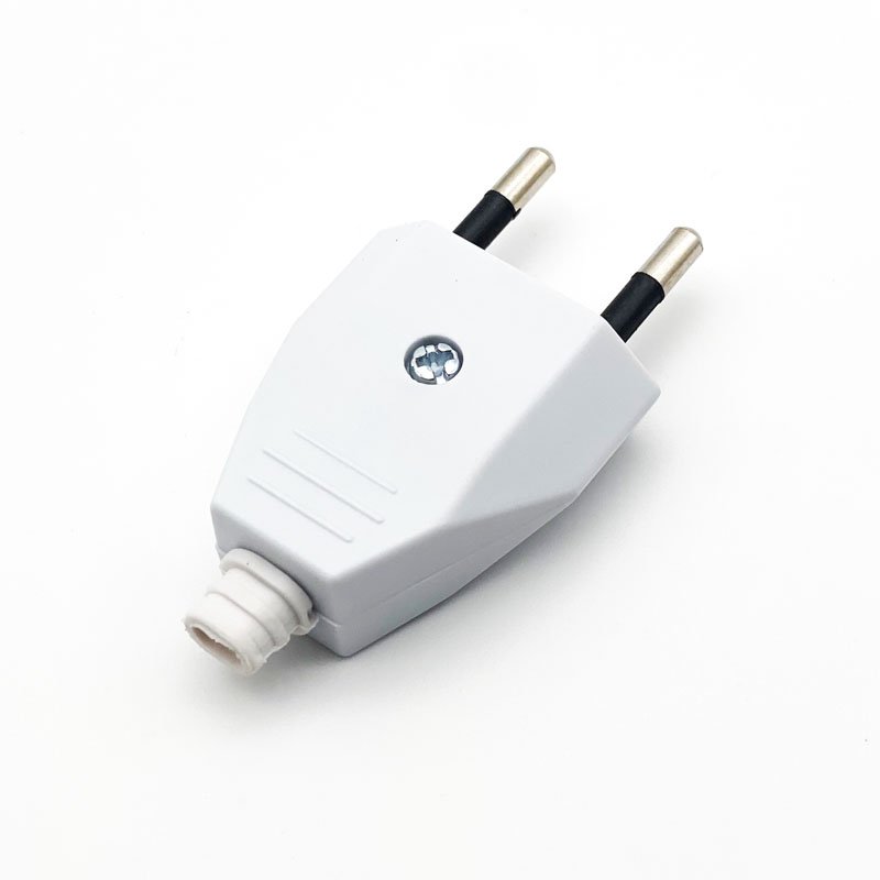 Hot Selling Germany EU Standard EURO Plug 220V 2P White 2.5A 10A 250V Male Electrical Power eu Rewireable Plug