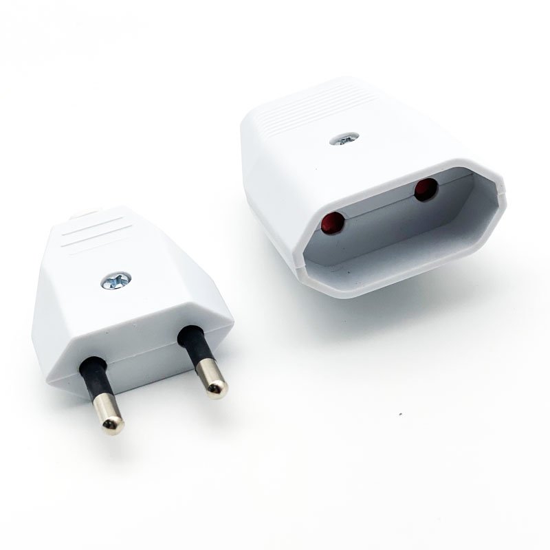 Hot Selling Germany EU Standard EURO Plug 220V 2P White 2.5A 10A 250V Male Electrical Power eu Rewireable Plug
