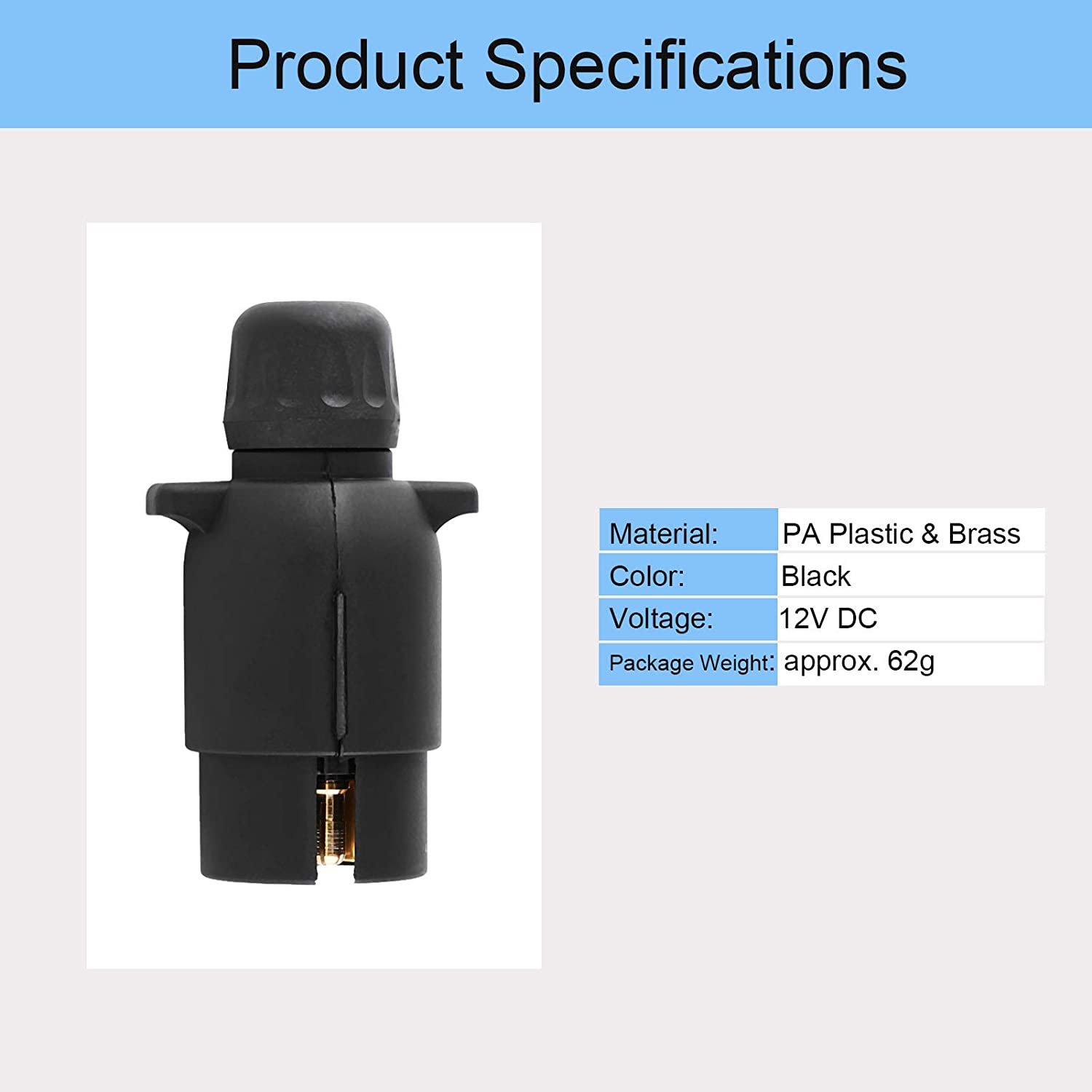 12V 7 Pin Trailer Plug N-Type Round 7-Pole Wiring Connector Towbar Trailer Adapter for Trailers Semitrailers Caravans