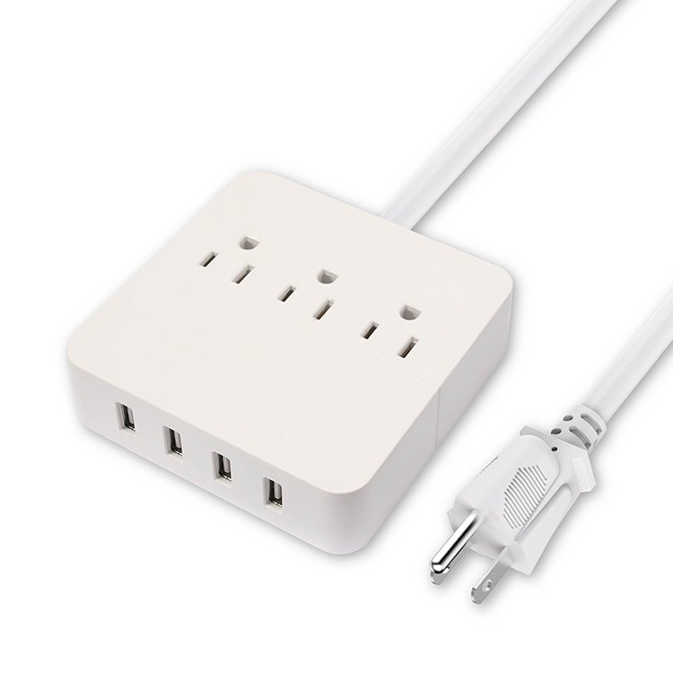 multicontact power strip ac power plug pure copper with 4 usb multi socket extension