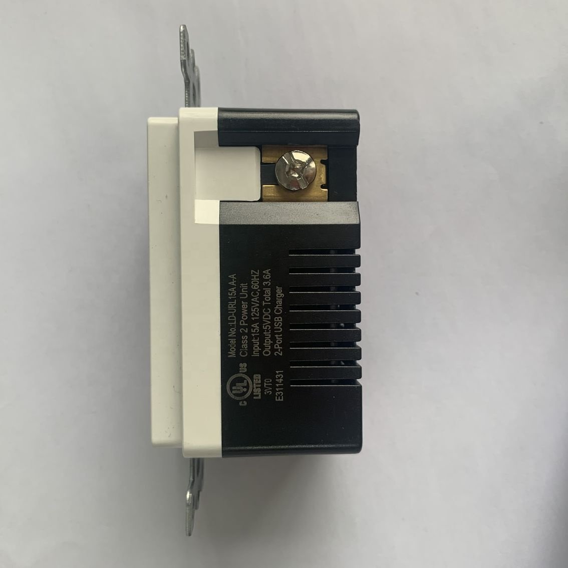 USB Wall Outlet Charger 15A 125V Duplex TR Receptacle plug, USB outlet 3.6A dual USB port Type A socket,UL Electrical outlet
