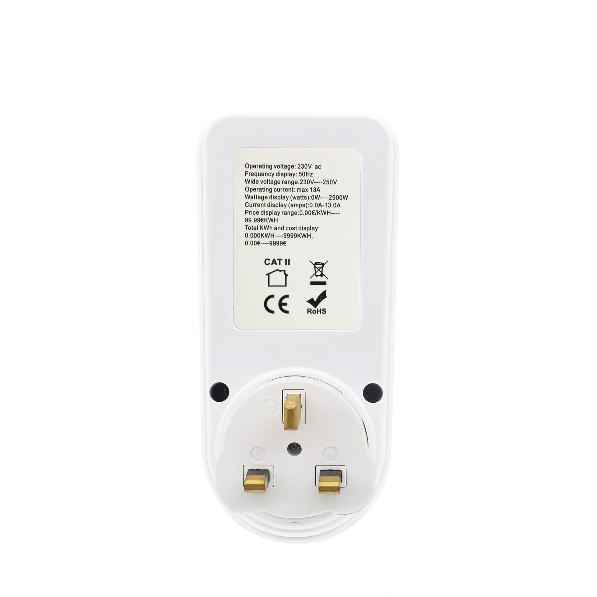 Power Meter Energy Monitor Plug,13A Electricity Usage Power Consumption Monitor Socket with 7 Monitoring Modes,Overload Warning