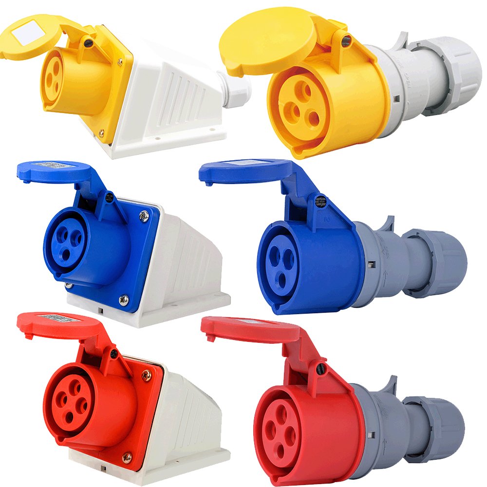 IP67 Weatherproof Industrial Plug And Socket 16A 3 Pin Germany IP44 Waterproof Power Plug For ABS Industrial Plug