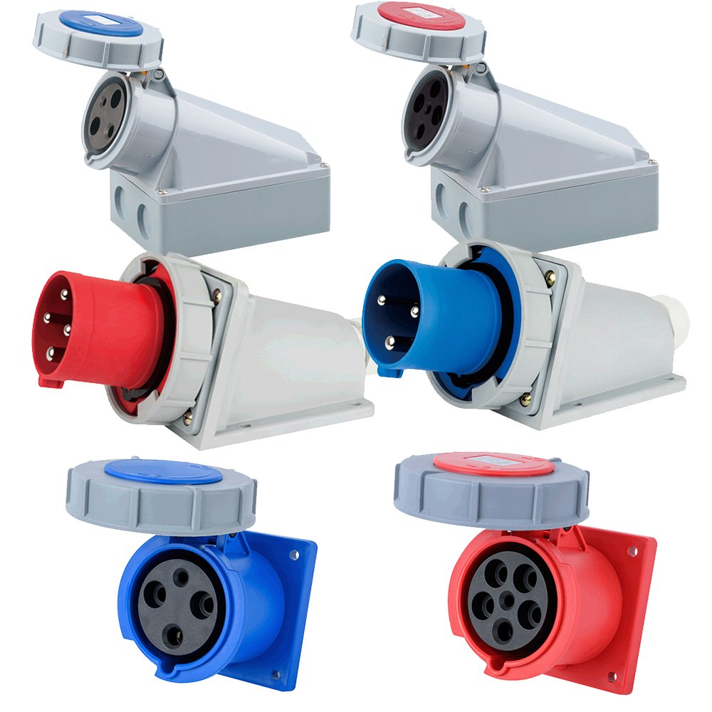 IP67 Weatherproof Industrial Plug And Socket 16A 3 Pin Germany IP44 Waterproof Power Plug For ABS Industrial Plug