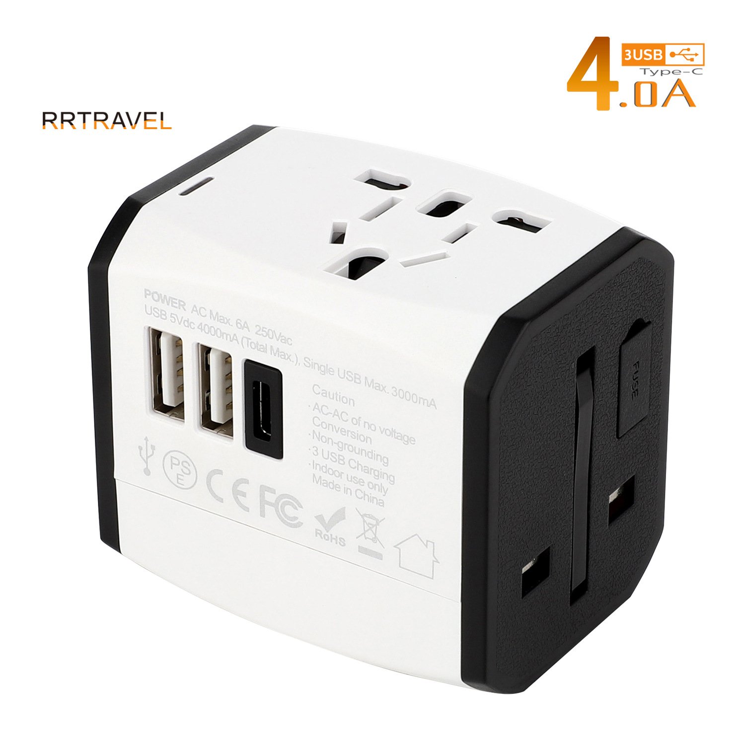 Universal plug conversion plug with 3USB multi-country converter plug and socket