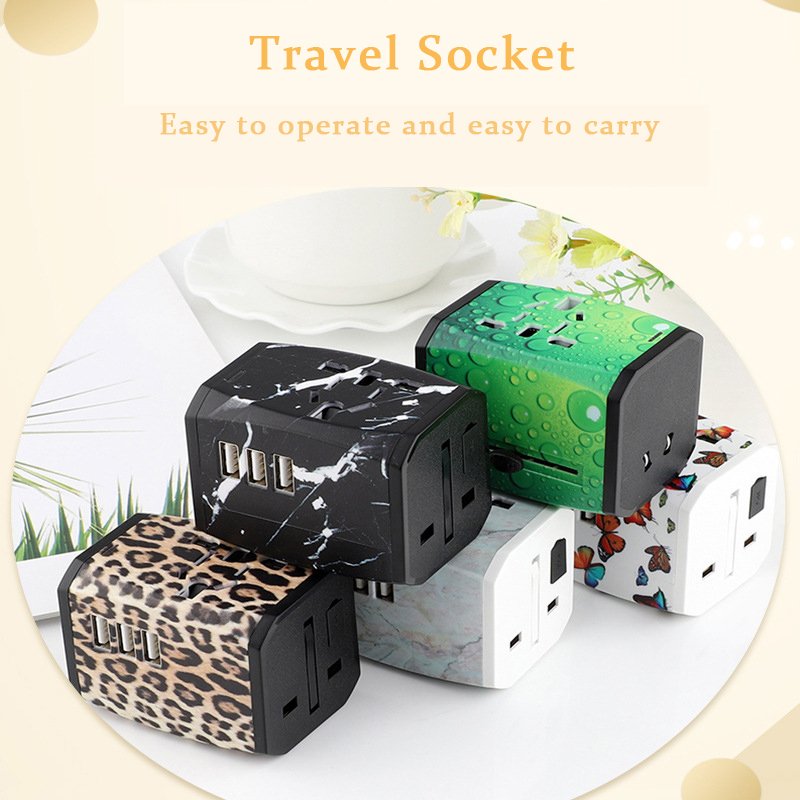 Universal plug conversion plug with 3USB multi-country converter plug and socket