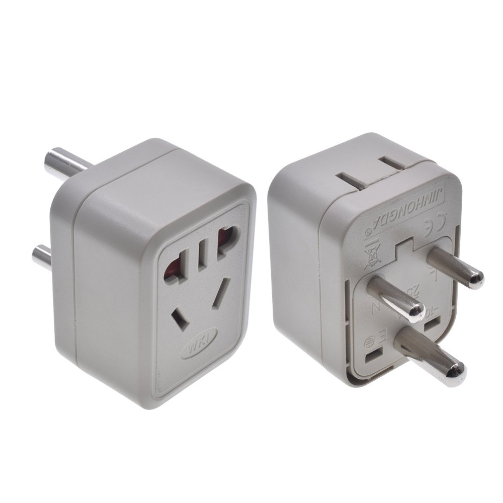 10A EU to Small South Africa Plug Adapter AU/US to Round 3 Pins India Type-D Power Converter Travelling for Sri Lanka Pakistan