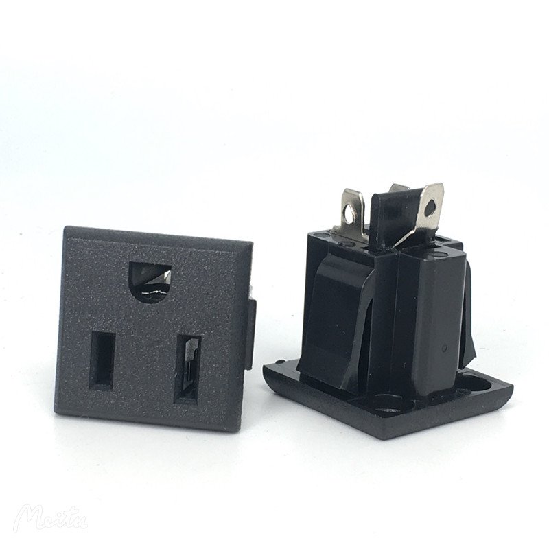 Chassis Female 3PIN AC US Nema 5-15R Inline Socket Plug Adapter Industrial Power Connector Power Supply Output socket
