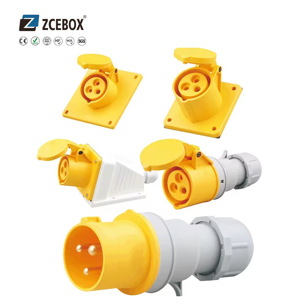 ZCEBOX industrial plug and socket Three phase mobile socket 32A 380-415V 4P IP44