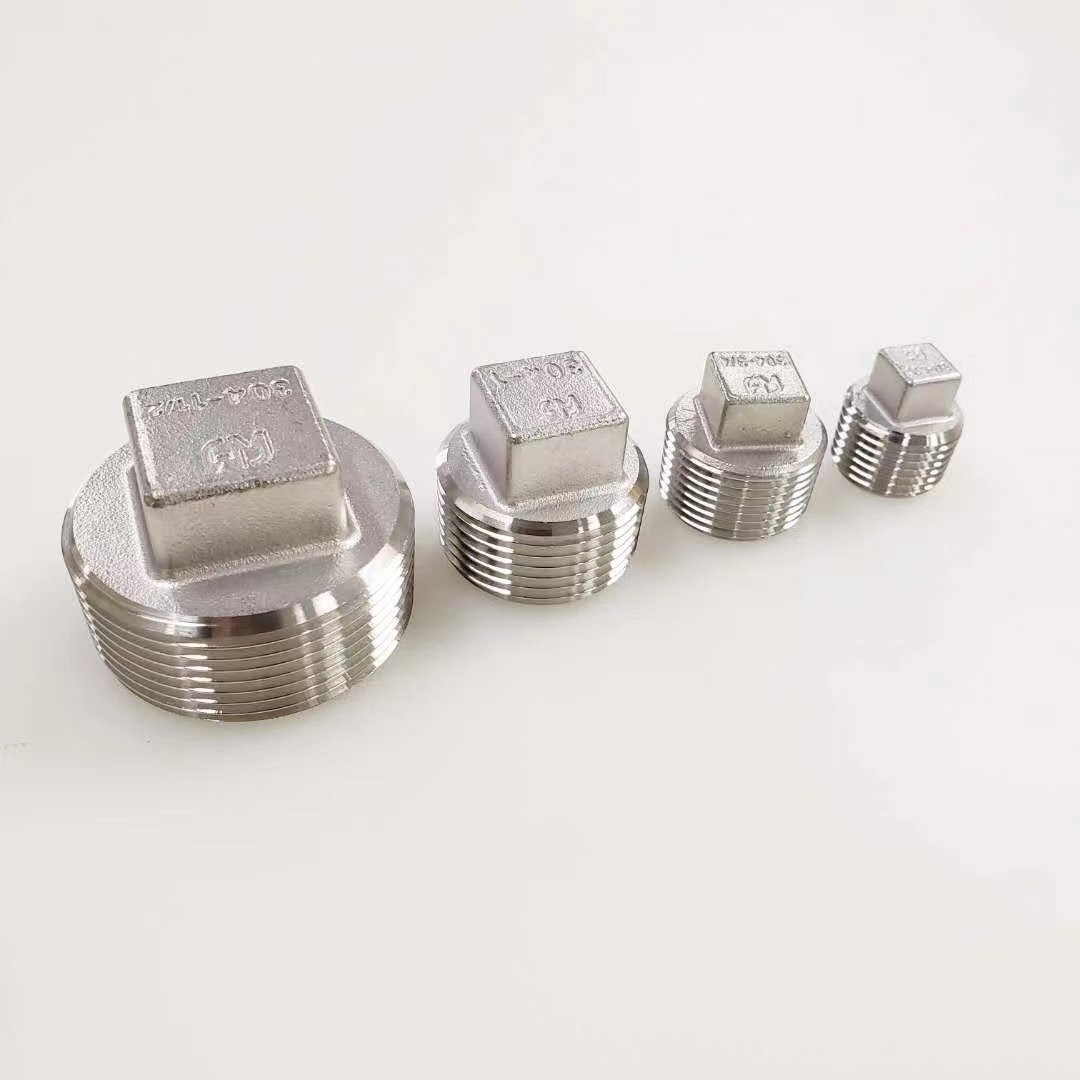 WAMAKATSU OEM SUS304 Stainless Steel 1/8'JIS NPT Male Thread Casting Adapters Four-corner Internal plug