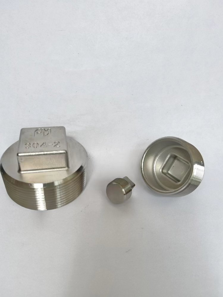 WAMAKATSU OEM SUS304 Stainless Steel 1/8'JIS NPT Male Thread Casting Adapters Four-corner Internal plug