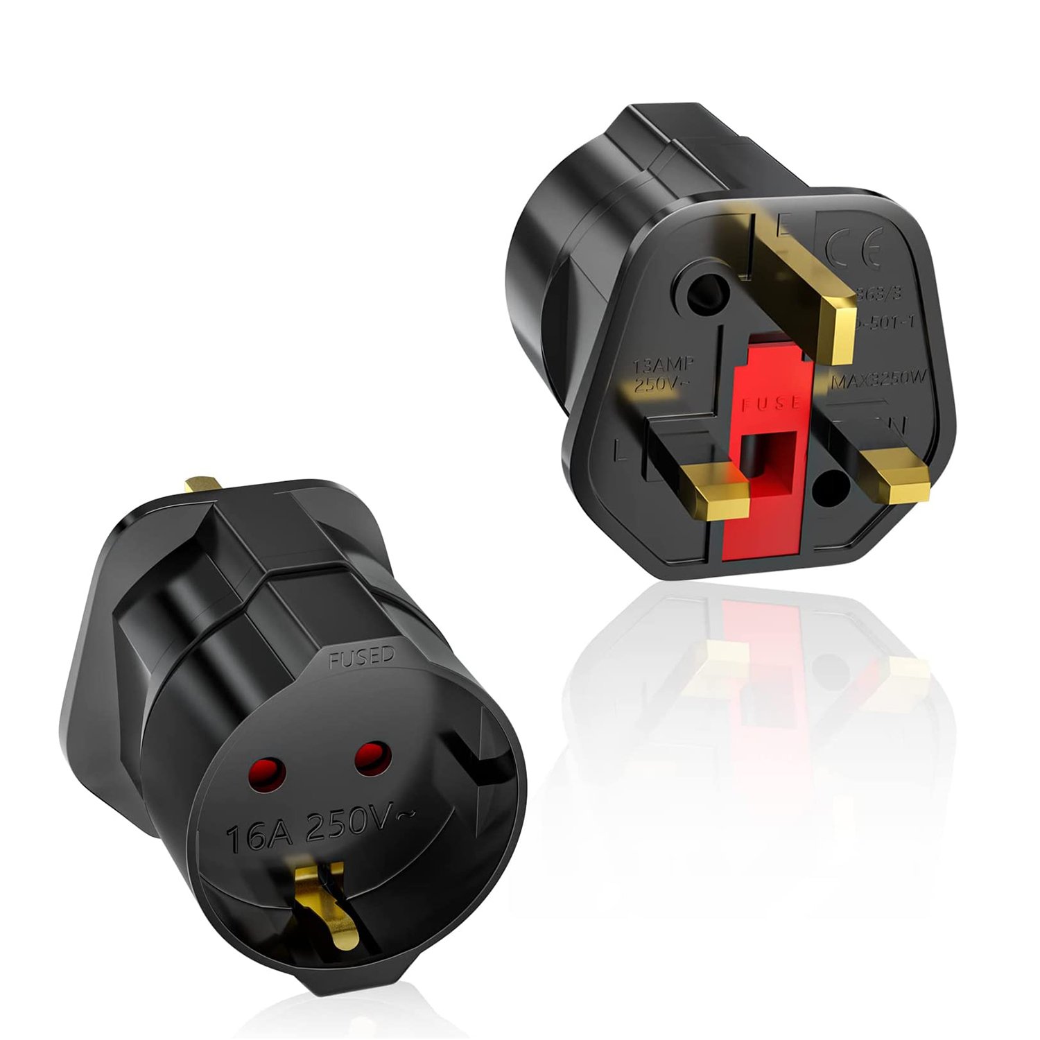 UK 13A Power Adapter Single Socket Travel Adaptor EU UK Converter Plug Charger Safety Features PC Material Home OEM Customizable