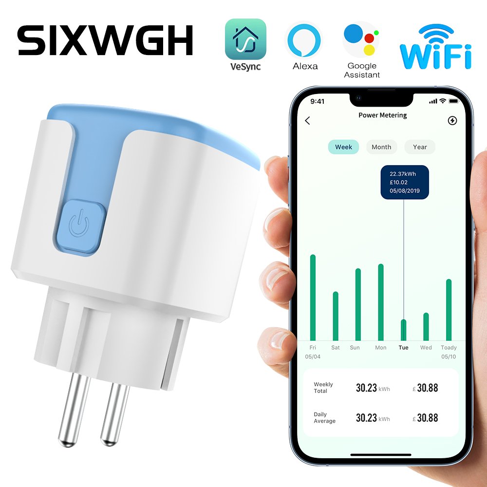 VeSync Smart Billing Socket WiFi 16A Eu Plug Home Voice App Remote Control Timing Power Monitoring Support Google Home Alexa