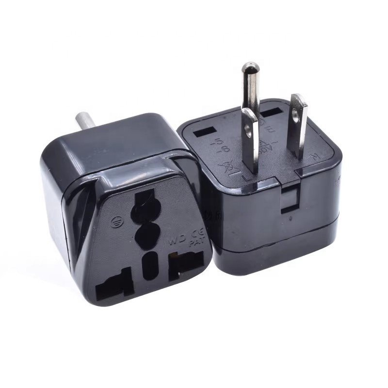 White Black American Conversion Plug 3 Pin Universal to Nema5-15P US Travel Extension Socket for Study Abroad