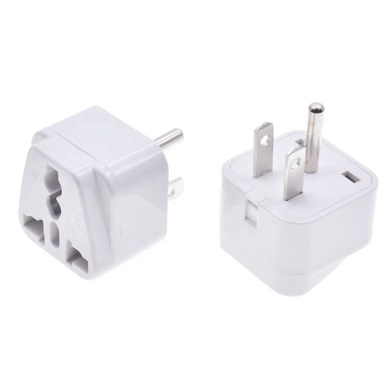 White Black American Conversion Plug 3 Pin Universal to Nema5-15P US Travel Extension Socket for Study Abroad