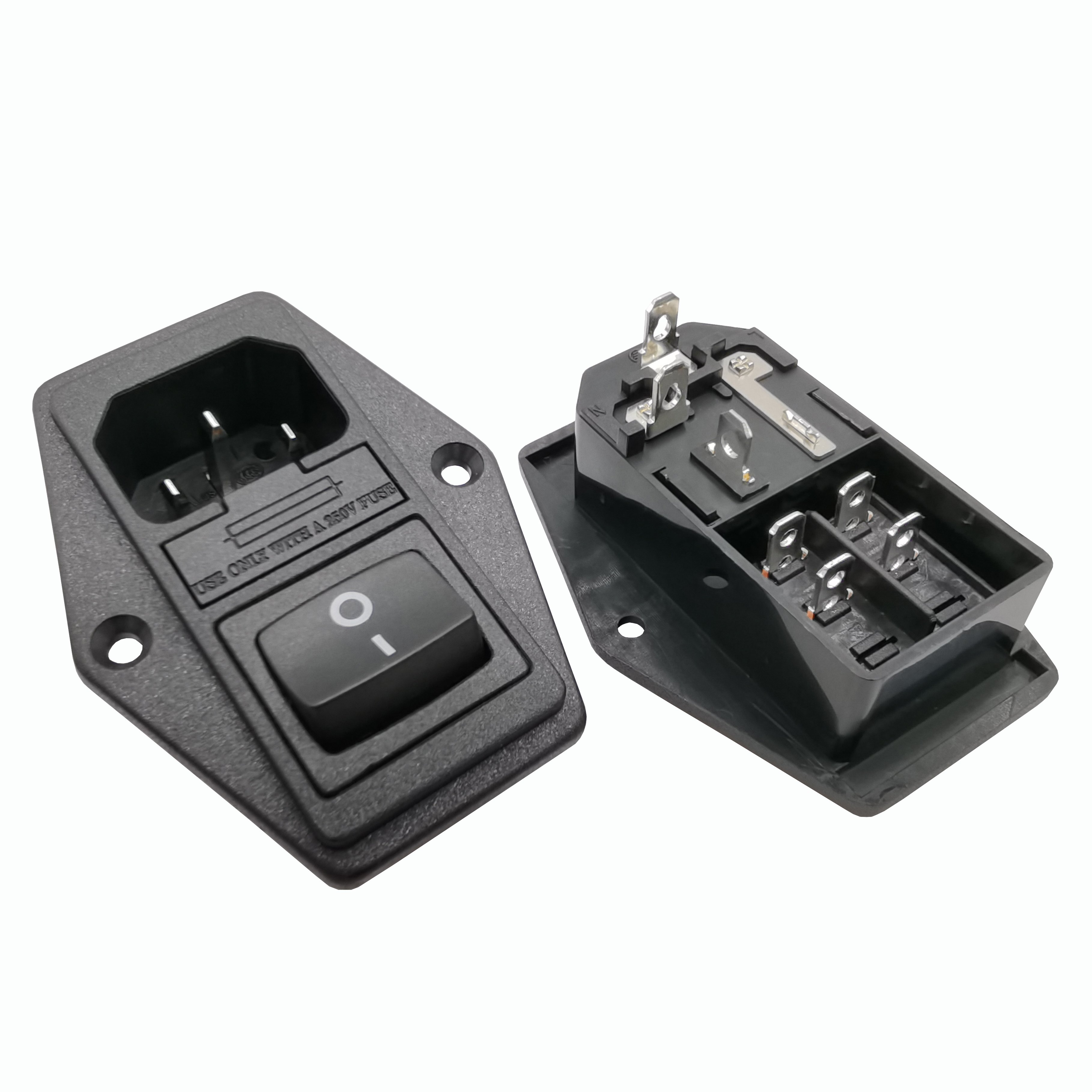 High Quality Product JR-101-1FR2-02 C14 on off Male Socket 3 PIN Switch Plug Connector