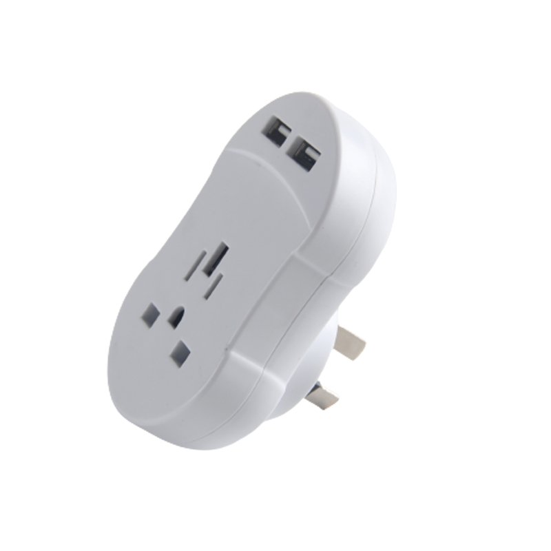 universal travel adaptor for UK US socket to Australia newzealand plug with 2USB AUS NZ approved convert power plug