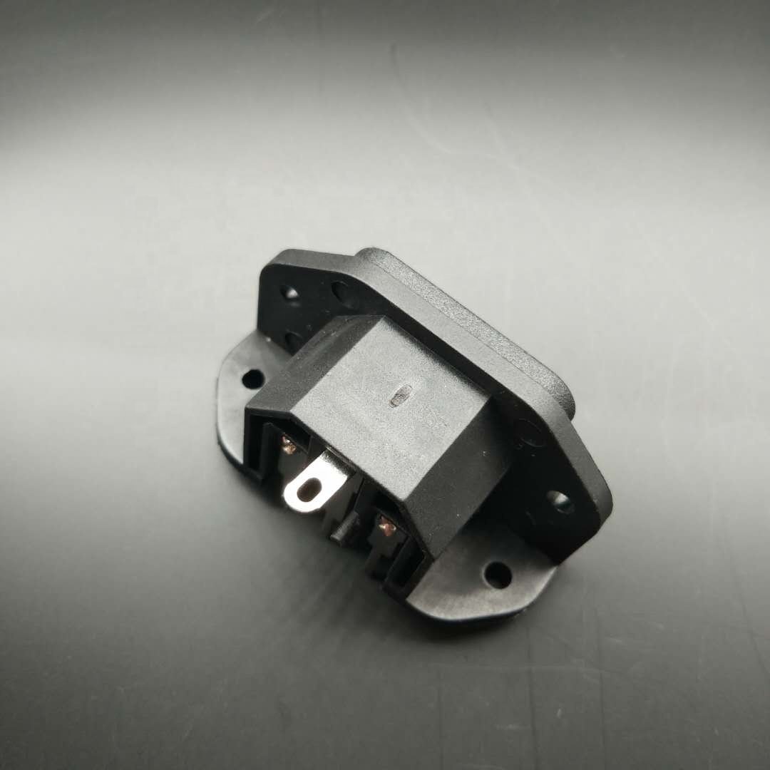 Electrical Connector Iec C14 Plug Inlet Power Socket Male 3 Pins Electrical Outlet Connection Black AC Power Socket