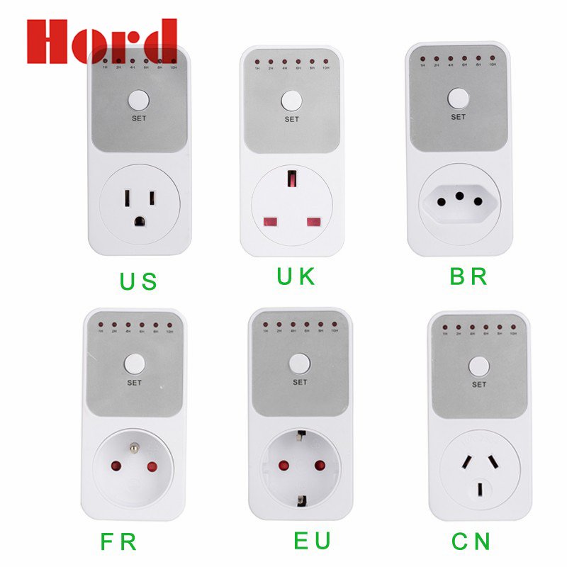 EU AU US UK FR BR LED Count down Digital Socket Timer Manual Plug