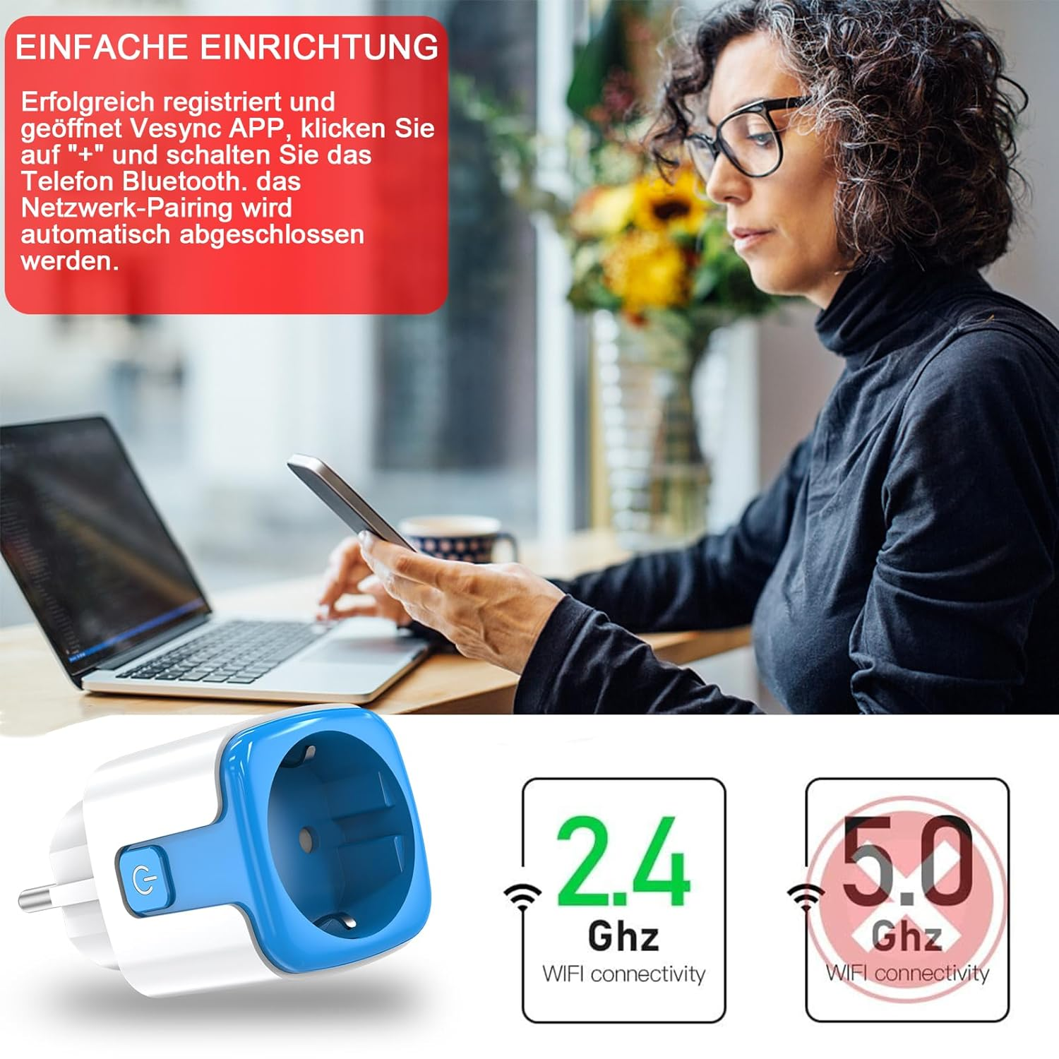 Smart wifi socket with timer,plug with Alexa&Google voice control,Measure socket power consumption meter plug,16A Smart Life app