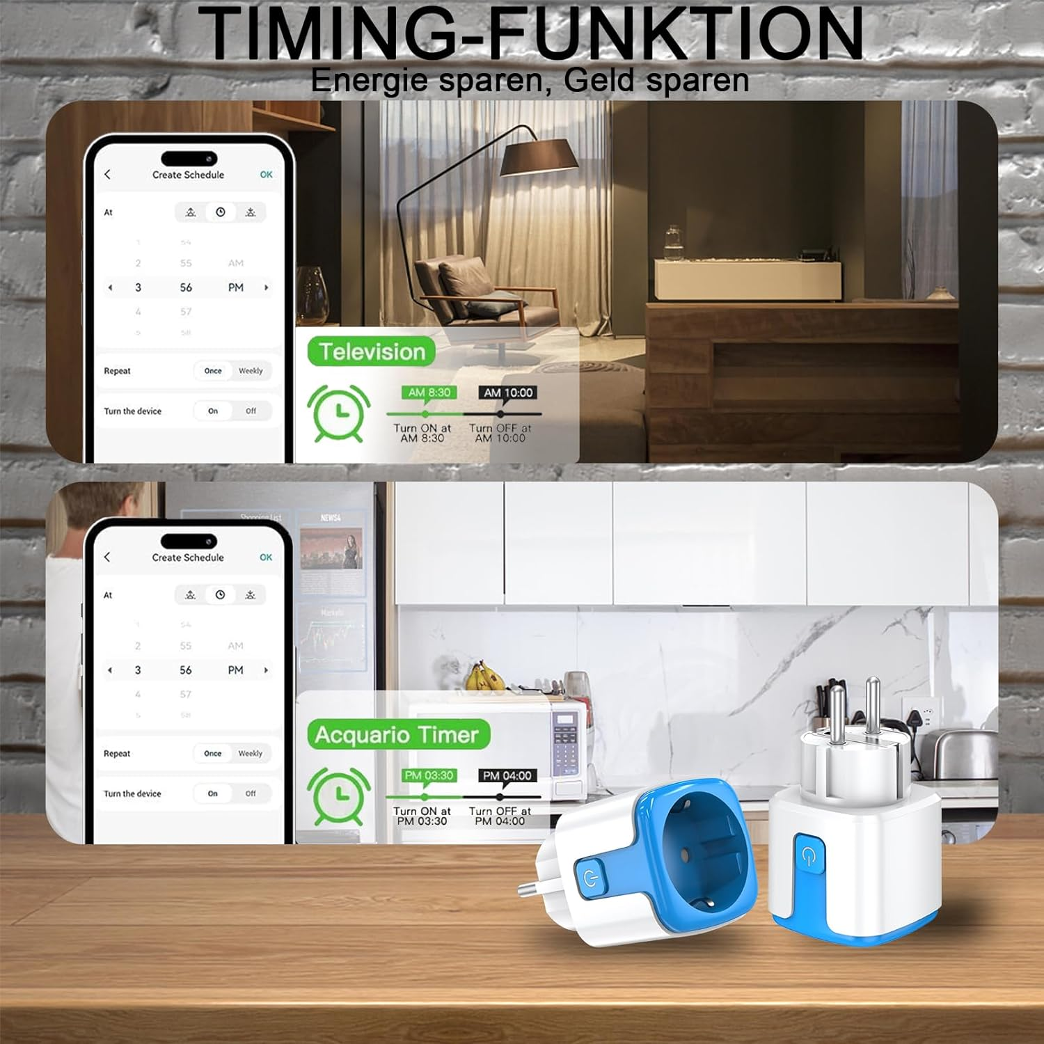 Smart wifi socket with timer,plug with Alexa&Google voice control,Measure socket power consumption meter plug,16A Smart Life app