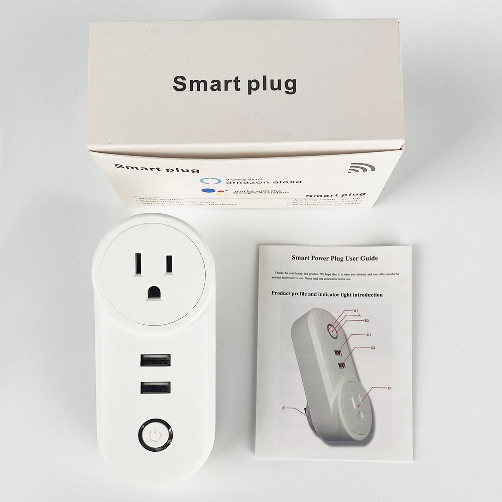 SMATRUL 16A Outlet Adapter Charging Voice Smart Life App Electrical For Google Home Alexa Tuya Wifi Smart USB Socket Us Plug