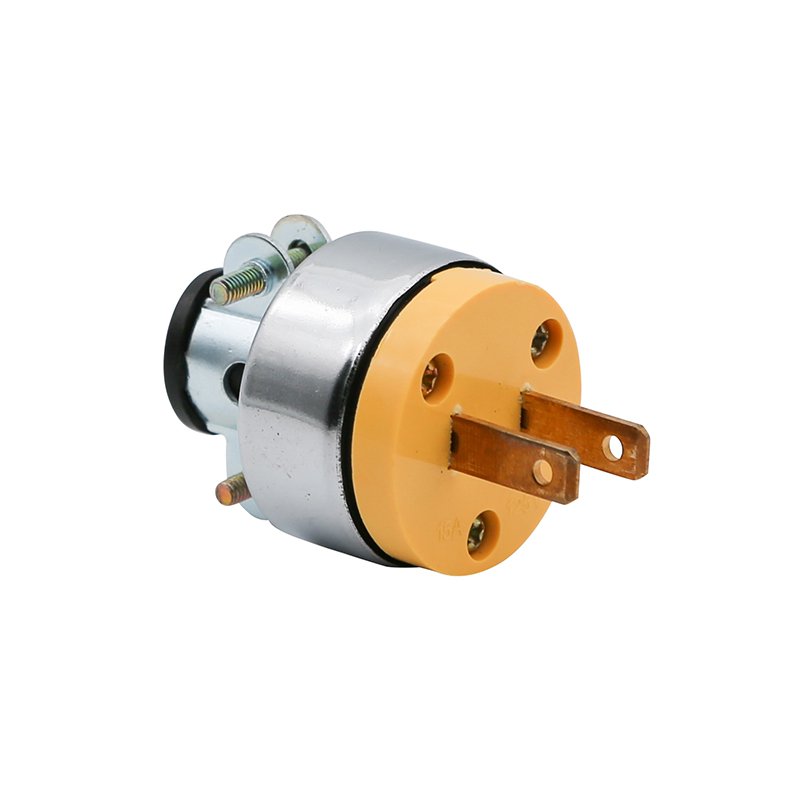 2 Prong US AC Male Plug 15Amp 125V Yellow Color