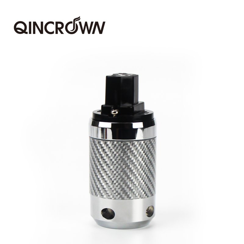 EU IEC Electrical Schuko 2 Pin AC Plug Carbon Fiber Tellurium Copper Gold or Rhodium Plated DIY Power Plug