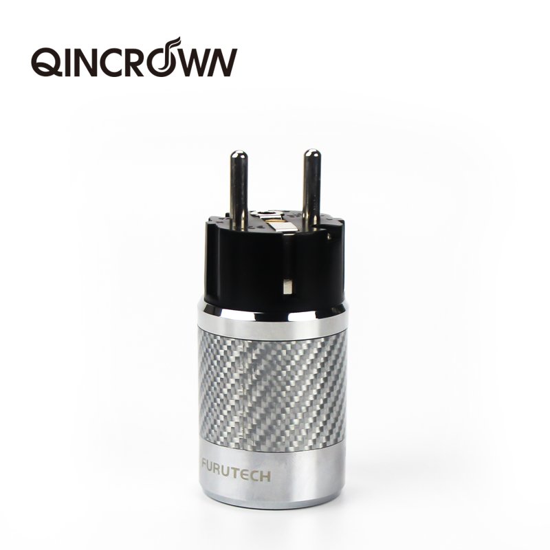 EU IEC Electrical Schuko 2 Pin AC Plug Carbon Fiber Tellurium Copper Gold or Rhodium Plated DIY Power Plug