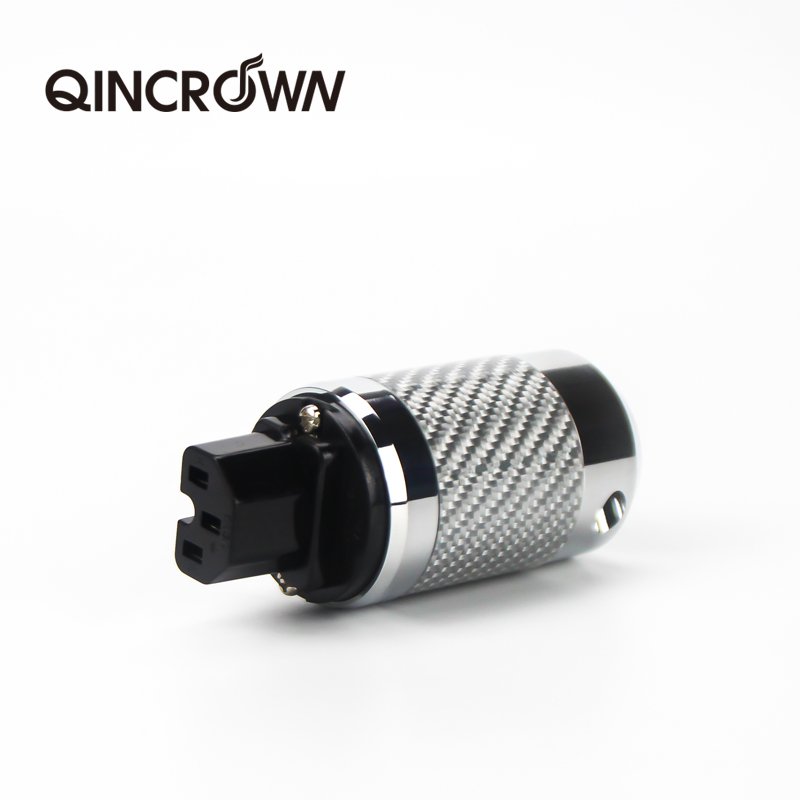 EU IEC Electrical Schuko 2 Pin AC Plug Carbon Fiber Tellurium Copper Gold or Rhodium Plated DIY Power Plug