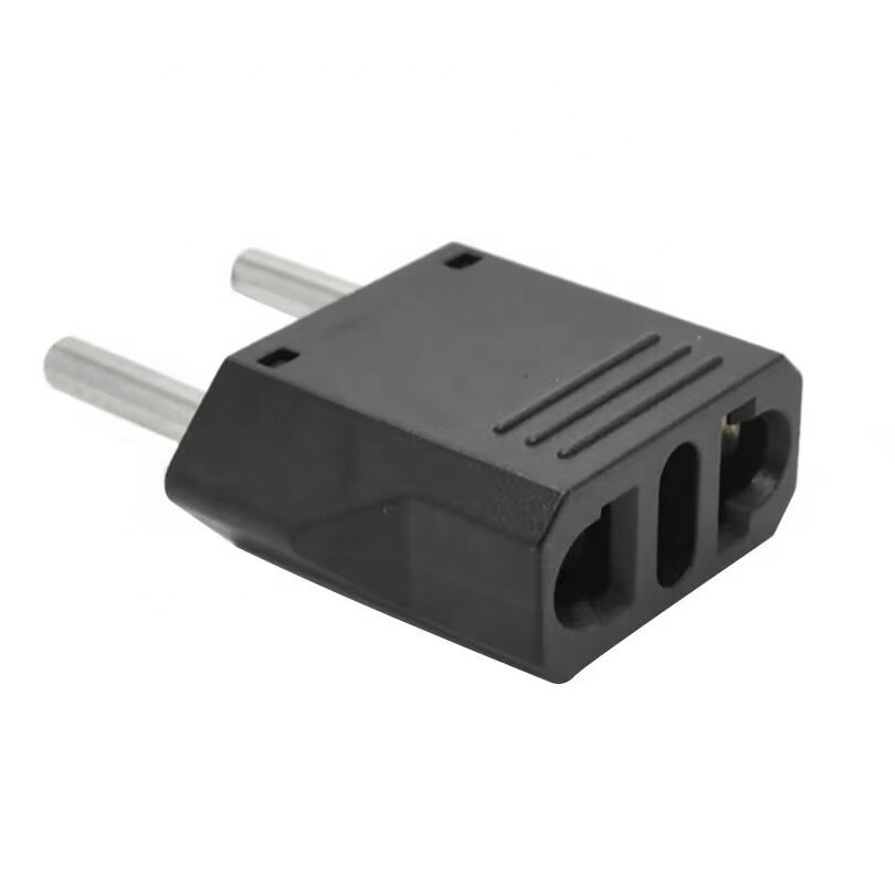 White Black US to EU power plug converter 2 pin universal travel ac power socket plug 4.8mm