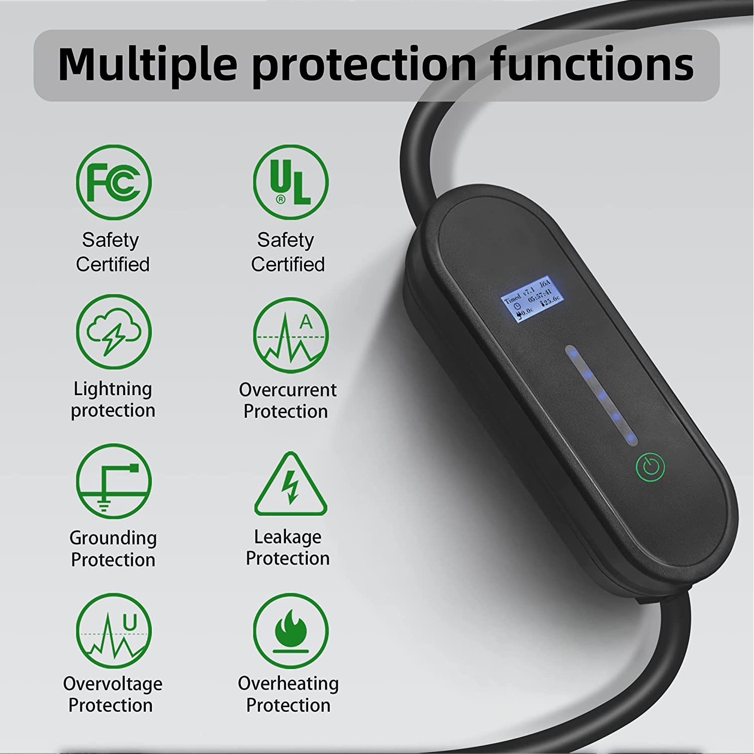RTFLY CE approved Type 2 or Type 1 Plug 3.5kw 7kw ev portable charging station