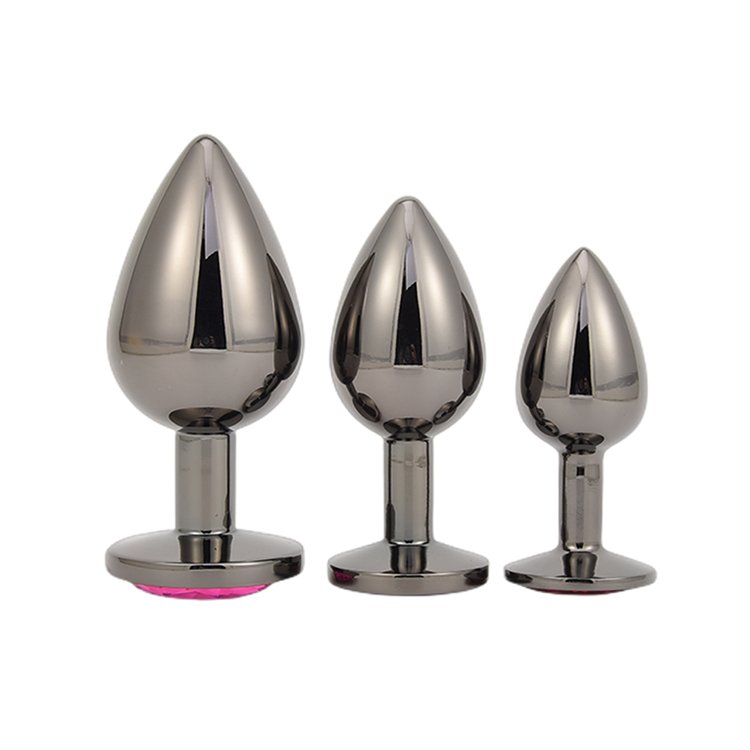 China Manufacturers & Suppliers of Butt Vagina Adult Sex Toys S/M/L Metal Anal Plug Set with Crystal Jewelry
