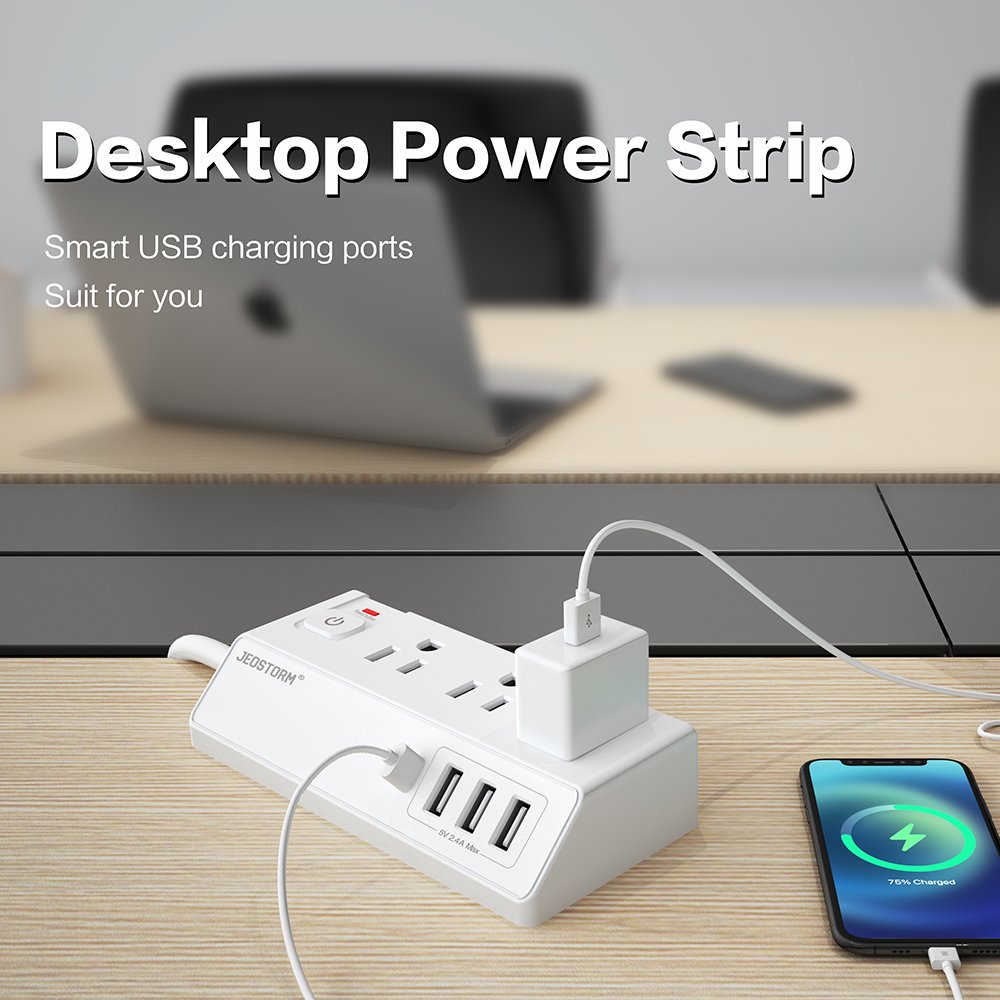 Multi Plug USA Electrical Socket 3 AC Outlet 4 USB Ports Wall Mount Socket 300J Surge Protector Power Strip With Master Switch