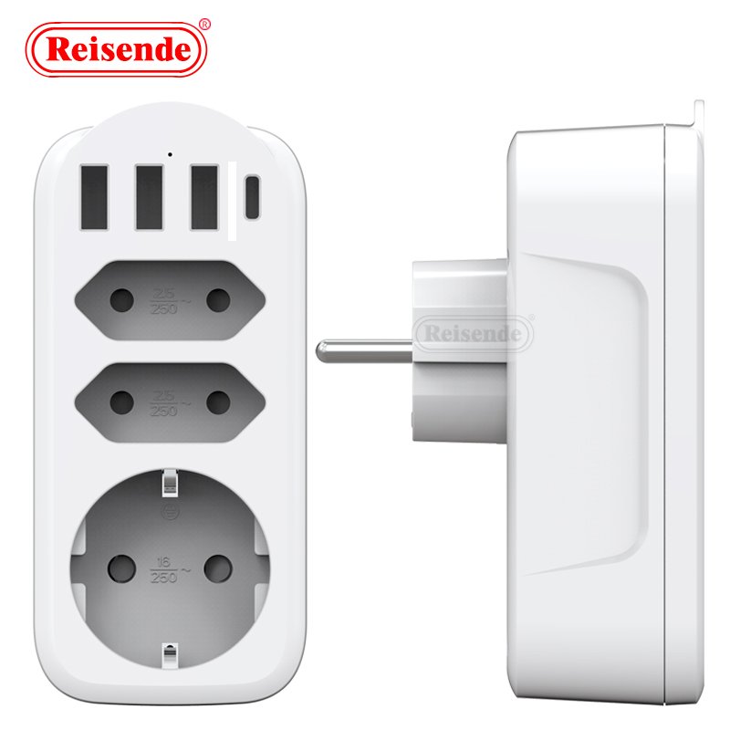 EU Power Strip with USB Charger Single 3-in-3 Socket Adapter Plug German Standard Type-C OEM Customizable