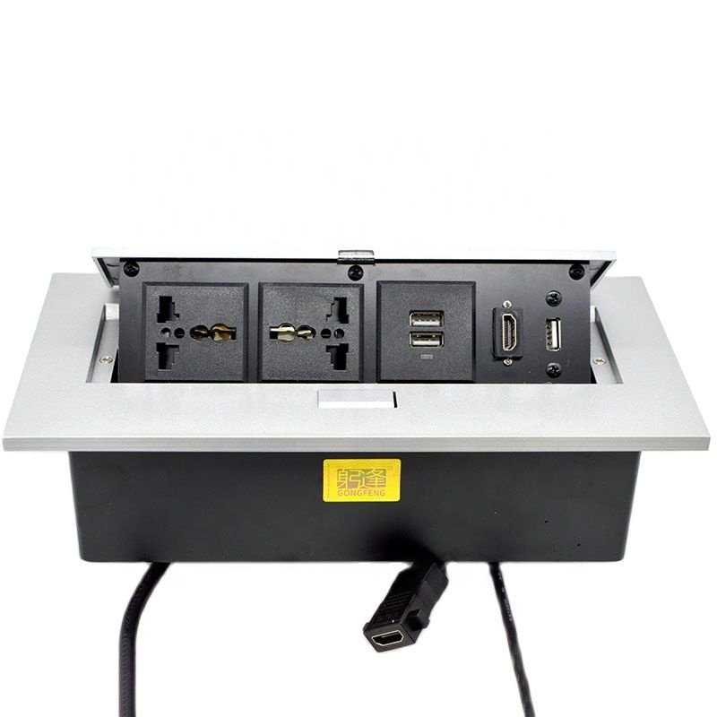 Custom Office Conference Table Pop Desk Socket Universal Multimedia Power Jack Free USB Connection UK/US/CN Plug 13A 240V