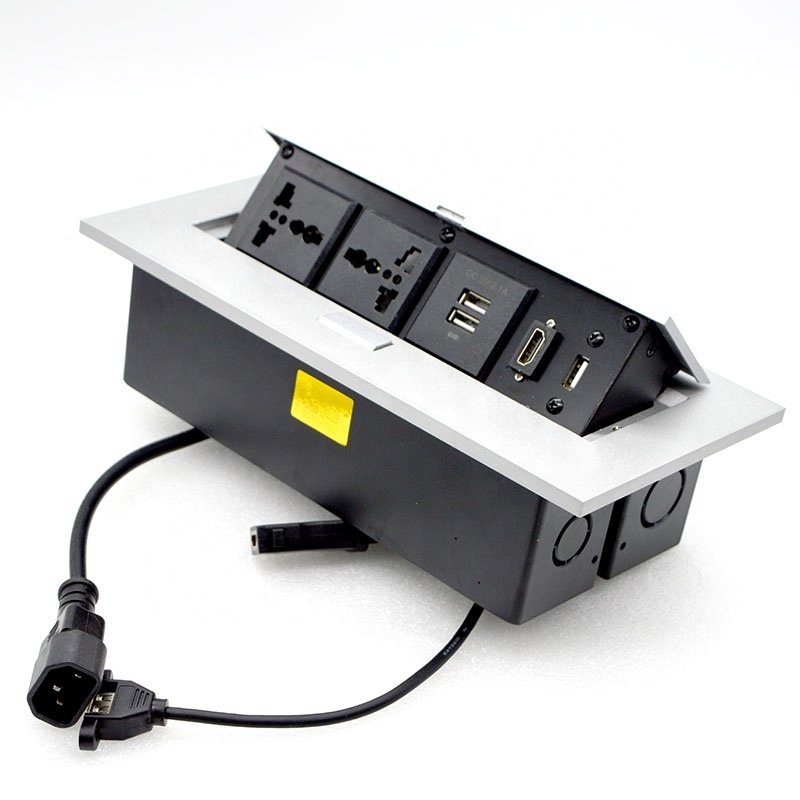 Custom Office Conference Table Pop Desk Socket Universal Multimedia Power Jack Free USB Connection UK/US/CN Plug 13A 240V