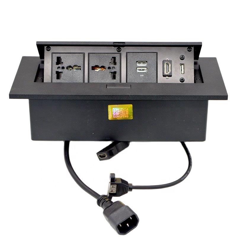 Custom Office Conference Table Pop Desk Socket Universal Multimedia Power Jack Free USB Connection UK/US/CN Plug 13A 240V