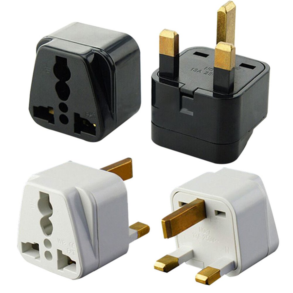 2 in 1 Universal UK AC Plug 3 Pin UK Power Socket Plug Adapter Plug