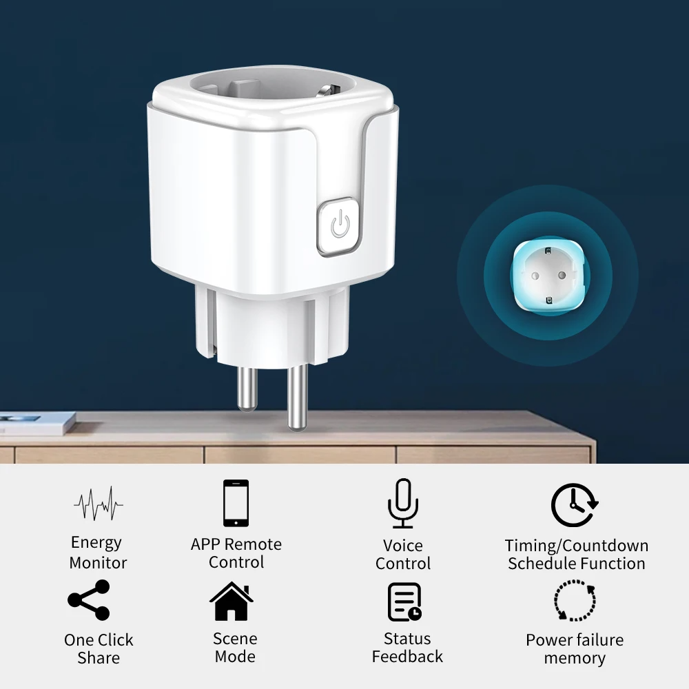 Ewelink EU Timer Smart Socket Remote Control Standard Grounding Smart Plug