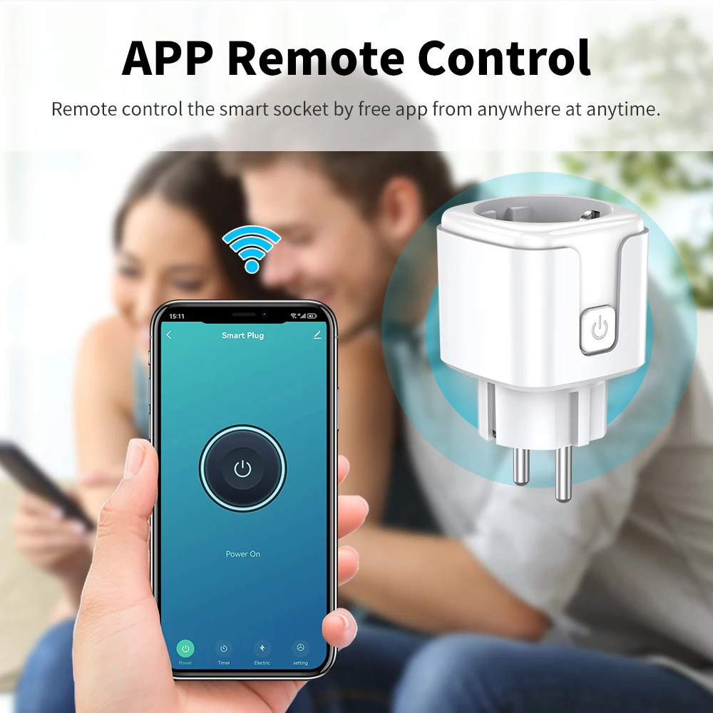 Ewelink EU Timer Smart Socket Remote Control Standard Grounding Smart Plug