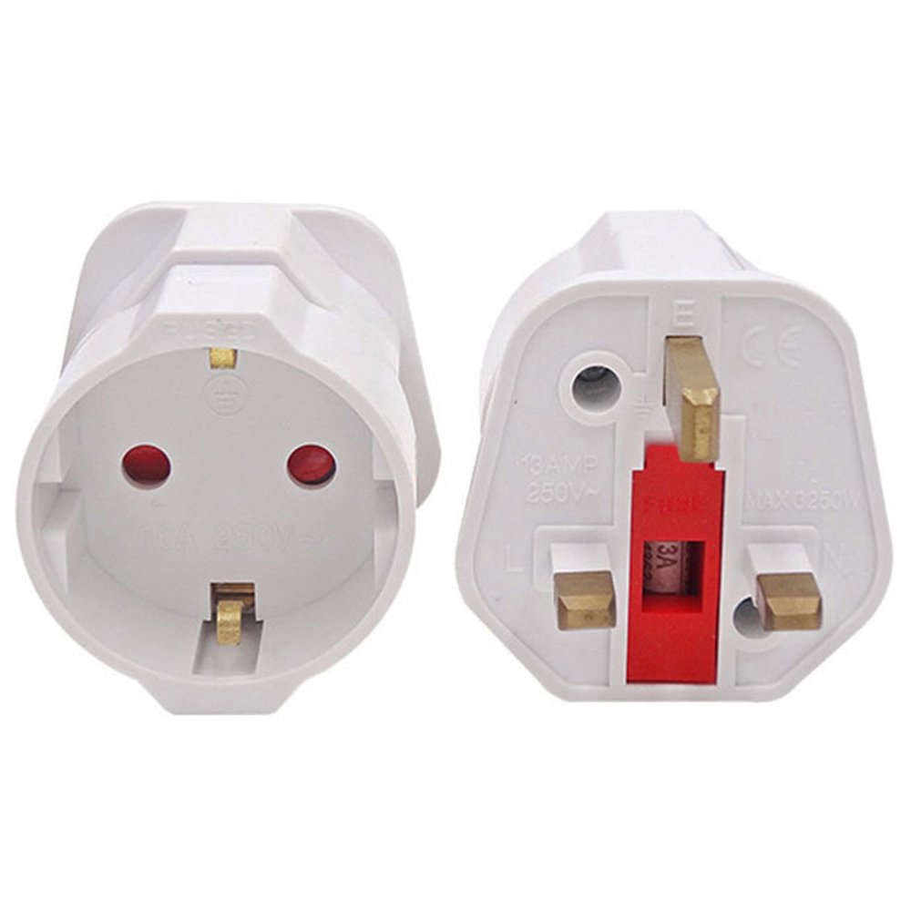 Schuko/Germany/France/South Korea to UK Adapter Power Plug 13A Fused