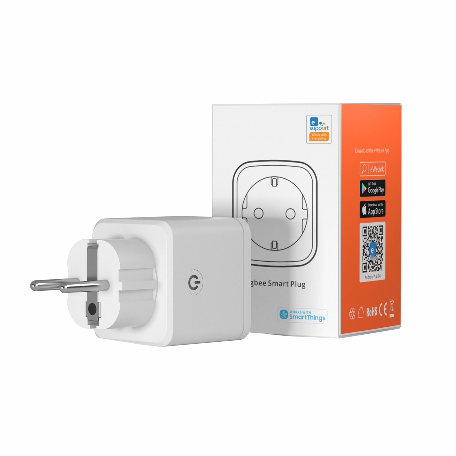 Glomarket eWeLink 16A EU Zigbee3.0 16A Plug Work with Google Alexa Mini Plug EU Smart Plug EU Socket for Smart Home